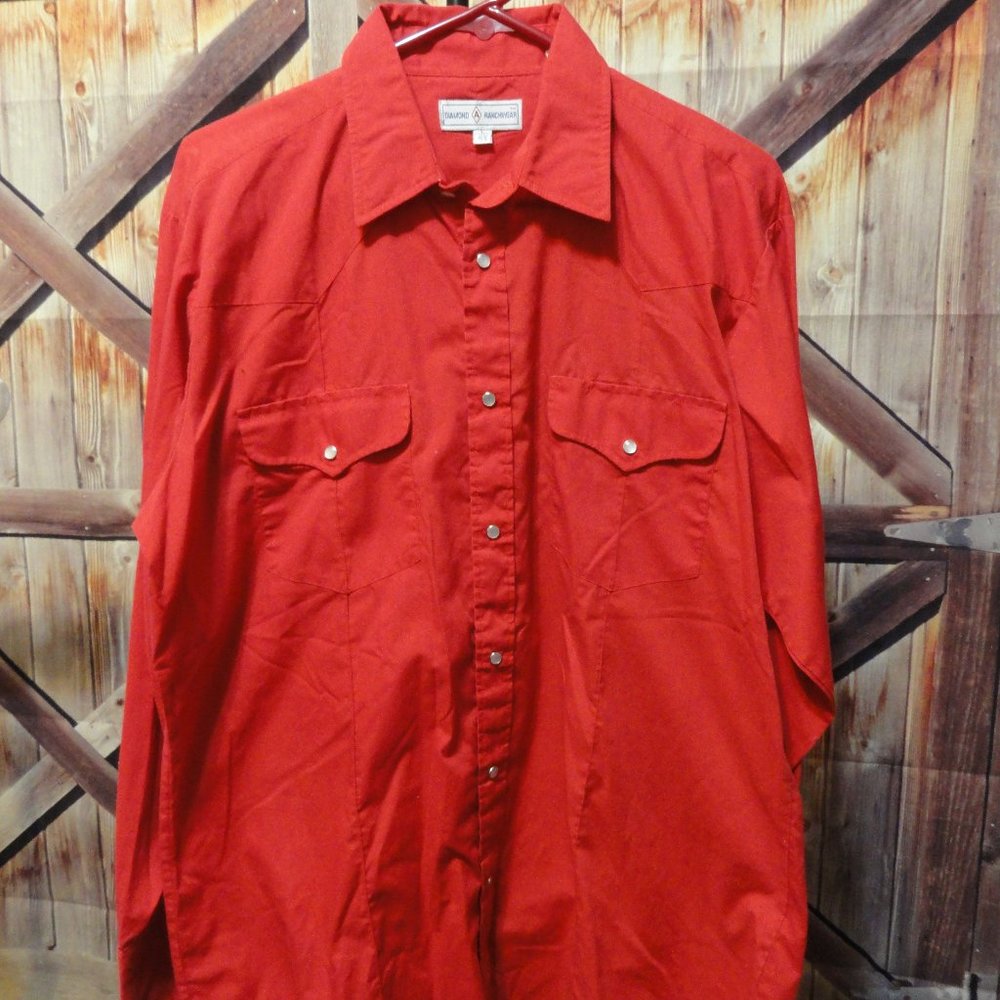 Diamond Ranchwear Pearl Snap button Up~Long sleeve~Western~